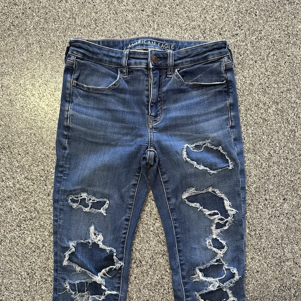 American Eagle Jeans Womens 6 28x28 Mid Rise Jegging Stretch Distressed
